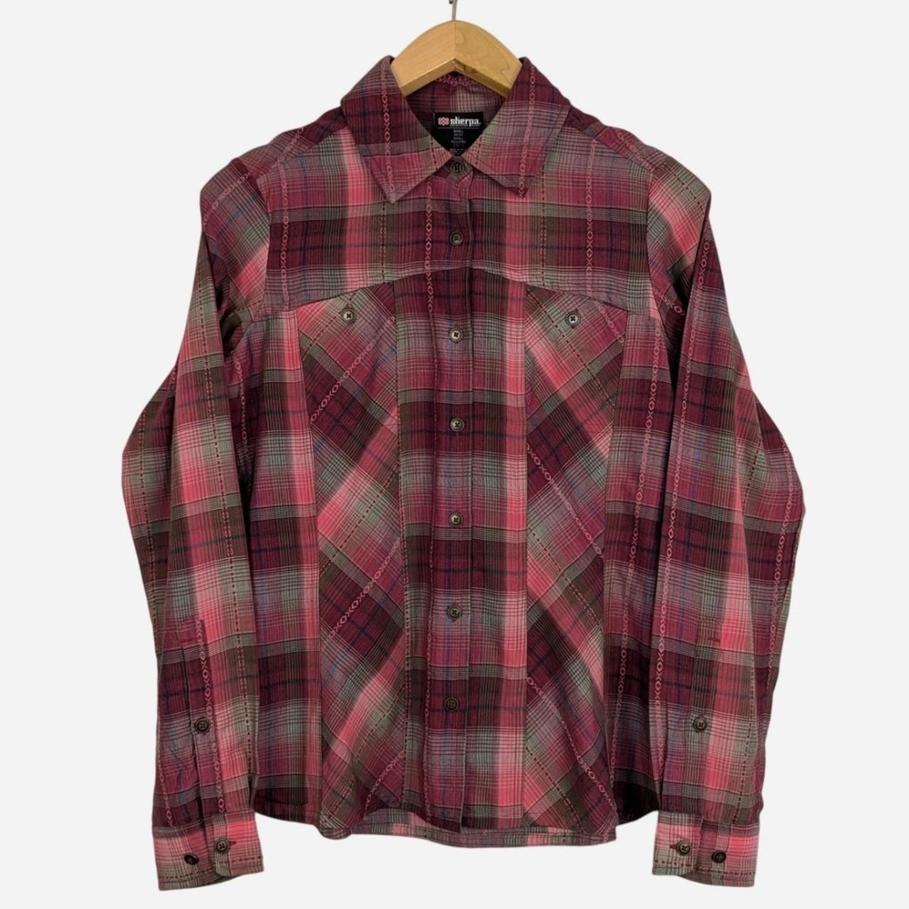 Sherpa Adventure Gear Rupa Tencel Wool Plaid Shirt Snap Front Women's Small